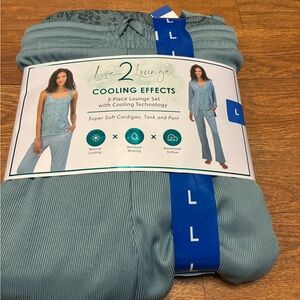 Women’s 3 Piece Live to Lounge Blue Lounge Set Size Large NWT